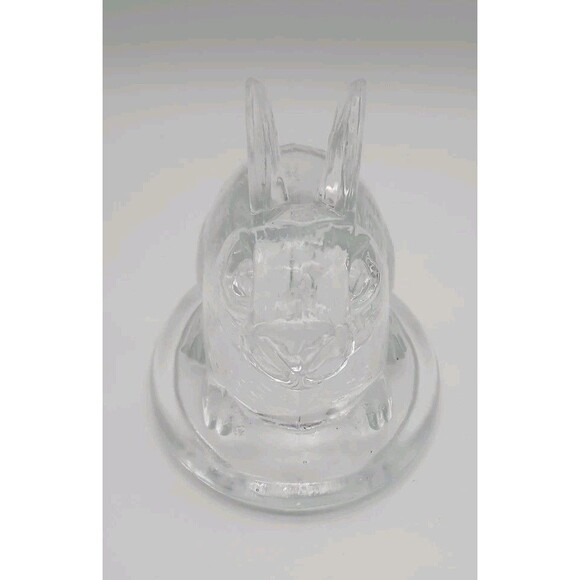 VTG L.E. Smith Easter Bunny Rabbit Clear Glass Covered Dish Compote LID ONLY - Picture 2 of 7